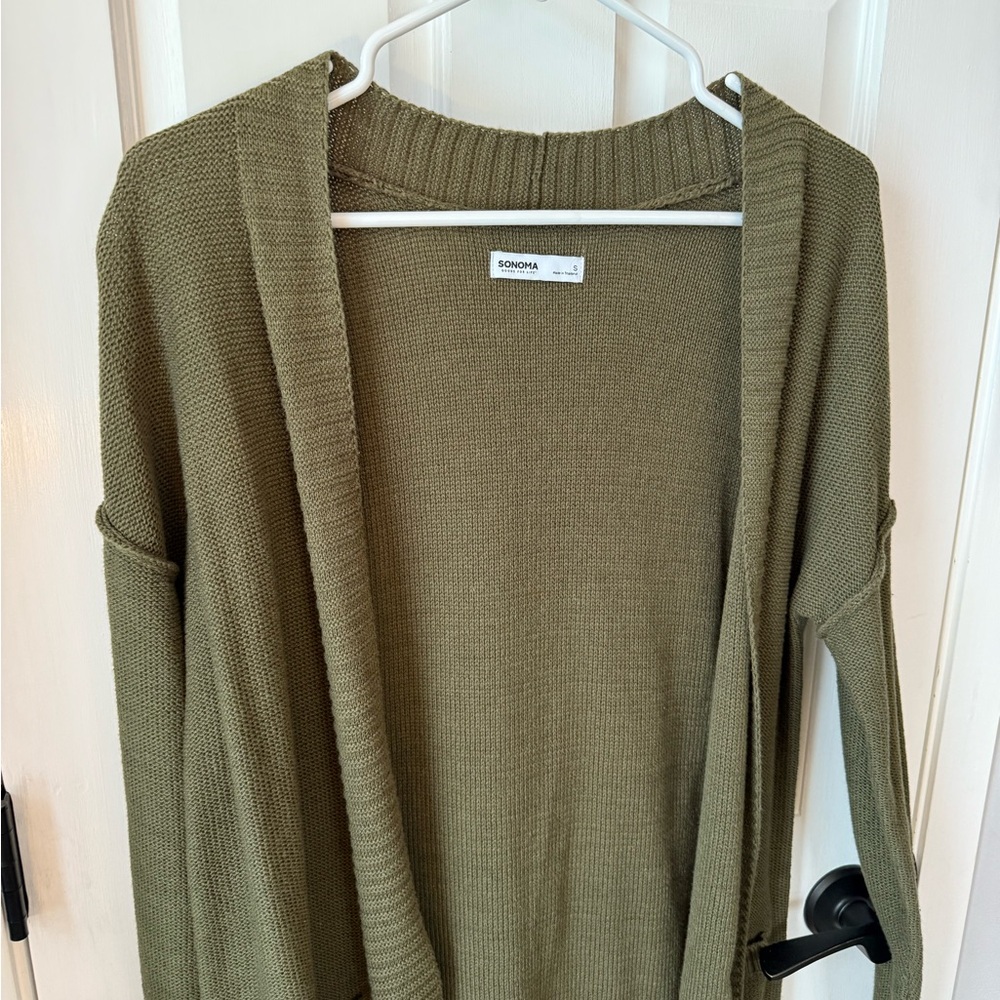 Sonoma Forest Green Open Front Cardigan - Picture 3 of 4